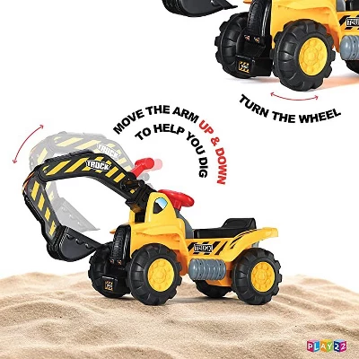 Toy Tractors For Kids – Ride On Excavator Includes Helmet With Rocks - Ride On Tractor Pretend Play - Toddler Tractor Construction Truck -Play22usa 5 Toy Tractors For Kids – Ride On Excavator Includes Helmet With Rocks - Ride On Tractor Pretend Play - Toddler Tractor Construction Truck -Play22usa - Image 5