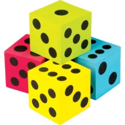 Teacher Created Resources Foam Colorful Jumbo Dice, 4 Per Pack, 3 Packs