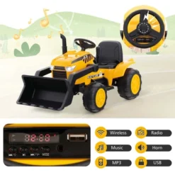 Costway 12V Kids Ride On Excavator Digger Electric Bulldozer Tractor RC With Light & Music -LITTLE TIKES Shop GUEST 1d6b9013 a892 48c3 99ce 90b5020c8ba4