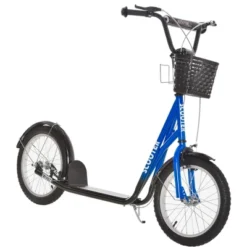 Aosom Youth Scooter, Kick Scooter With Adjustable Handlebars, Double Brakes, 16" Inflatable Rubber Tires, Basket, Cupholder, Mudguard Ages 5-12 Years Old -LITTLE TIKES Shop GUEST 1e6d5234 0e17 4612 997f ad3a2a6a0ab9