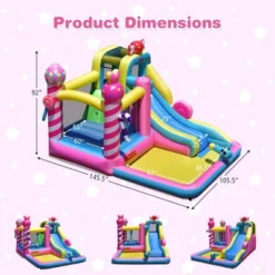 Costway Inflatable Bounce House Sweet Candy Bouncy Castle W/ Water Slide& 480W Blower -LITTLE TIKES Shop GUEST 1ef7315a a830 41fa 8246 081c23264c5b