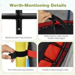 Costway 55'' Kids Trampoline Recreational Bounce Jumper W/Safety Enclosure Net Heavy-duty -LITTLE TIKES Shop GUEST 1f66105b b033 4086 8cde 869d98aeba7c