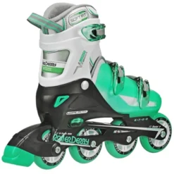 Roller Derby Kids' V-Tech 500 Adjustable Inline Skates - Mint/Green/White (6-9)