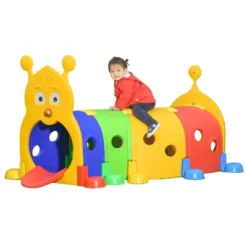 Qaba Kids Caterpillar Tunnel Outdoor Indoor Climb-N-Crawl Play Equipment For 3-6 Years Old, 6 Sections, For Daycare, Preschool, Playground -LITTLE TIKES Shop GUEST 27437e09 32ba 446e abe1 8026bfa19493