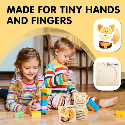 Leo & Friends Wooden Zoo Animal Puzzle Kit For Boys And Girls 3 Leo & Friends Wooden Zoo Animal Puzzle Kit For Boys And Girls - Image 3