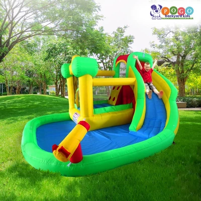 Pogo Bounce House Backyard Kids Home Toddler Water Park Inflatable Water Slide With Splash Pool 3 Pogo Bounce House Backyard Kids Home Toddler Water Park Inflatable Water Slide With Splash Pool - Image 3