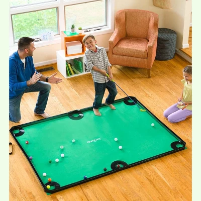 HearthSong - Golf Pool Indoor Family Game-Includes Two Golf Clubs, 16 Balls, Green Mat, And Rails For Kids 9 HearthSong - Golf Pool Indoor Family Game-Includes Two Golf Clubs, 16 Balls, Green Mat, And Rails For Kids - Image 9