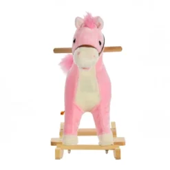 Qaba Rocking Horse Plush Animal On Wooden Rockers With Sounds, Wooden Base, Baby Rocking Chair For 36-72 Months -LITTLE TIKES Shop GUEST 29f8dab8 3e1b 4efe 9128 1cc4793e6bef