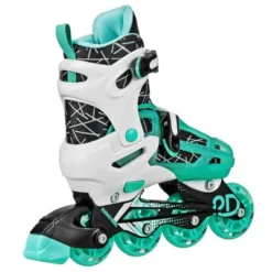 Roller Derby Mint Prodigy Kids' Inline-Quad Combo Skates - White/Mint Green (2-12)