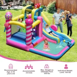 Costway Inflatable Bounce House Sweet Candy Bouncy Castle W/ Water Slide& 480W Blower -LITTLE TIKES Shop GUEST 2b799cc1 a8a1 4bad 82e5 8b1495cf6cf9