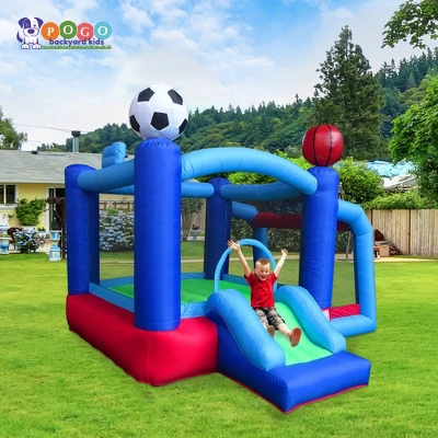 Pogo Bounce House Backyard Kids Sports Arena Inflatable Bounce House With Soccer Goal 2 Pogo Bounce House Backyard Kids Sports Arena Inflatable Bounce House With Soccer Goal - Image 2