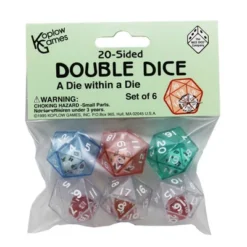 Koplow Games 20-Sided Double Dice Set, 6 Per Pack, 3 Packs