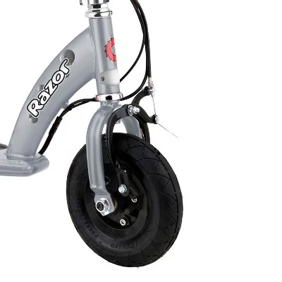 Razor E100 Kids Ride On 24V Motorized Powered Electric Scooter Toy, Speeds Up To 10 MPH With Brakes And 8-Inch Pneumatic Tires, Ages 8 And Up, Silver 2 Razor E100 Kids Ride On 24V Motorized Powered Electric Scooter Toy, Speeds Up To 10 MPH With Brakes And 8-Inch Pneumatic Tires, Ages 8 And Up, Silver - Image 2