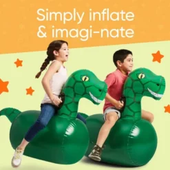 HearthSong Set Of 2 Inflatable Ride-On Dinosaurs Hippity Hop Toy For Kids' Active Play