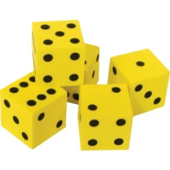 Teacher Created Resources Foam Traditional Dice, 0.75", 20 Per Pack, 3 Packs