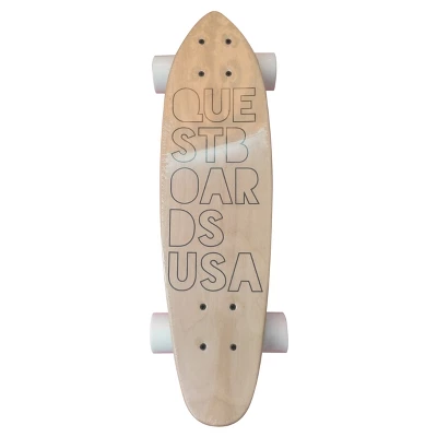 Quest "Reef" 24" Cruiser Skateboard - Light Blue/Wood 1 Quest "Reef" 24" Cruiser Skateboard - Light Blue/Wood