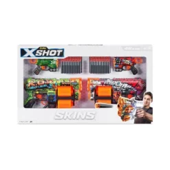 X-Shot SKINS Double Dread Double Menace Dart Blaster Combo Pack By ZURU