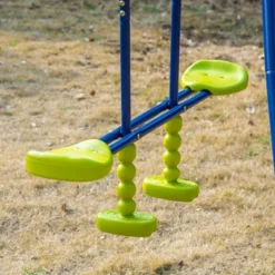 Outsunny Kids Metal Swing Set For Backyard, Outdoor Play Equipment, With Adjustable Swing Seat, Glider, Basket Hoop, Climb Ladder & Rope, A-Frame Stand, For 3-10 Years Old, Blue -LITTLE TIKES Shop GUEST 2e7a55f6 cf3e 4cc6 ab50 75cc021e80bb