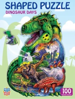 MasterPieces 100 Piece Shaped Jigsaw Puzzle - Dinosaur Days - 14"x19"