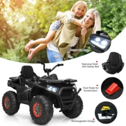 Costway 12V Kids Electric 4-Wheeler ATV Quad 2 Speeds Ride On Car W/MP3&LED Lights -LITTLE TIKES Shop GUEST 2f150f72 411c 421f 953c f1dd87e38758