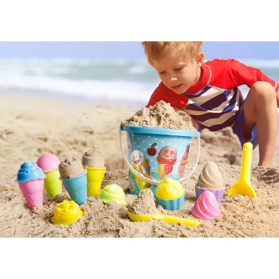 Top Race 9'' Ice Cream Sand Toy - Blue - 16 Pieces 2 Top Race 9'' Ice Cream Sand Toy - Blue - 16 Pieces - Image 2