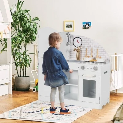 Costway Kids Kitchen Playset Pretend Play Cooking Set W/Vivid Faucet & Telephone 2 Costway Kids Kitchen Playset Pretend Play Cooking Set W/Vivid Faucet & Telephone - Image 2