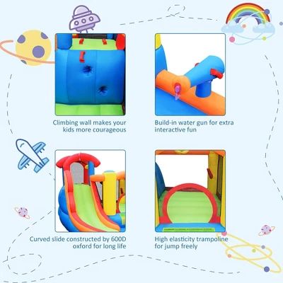 Costway Inflatable Bounce House Kid Water Splash Pool Slide Jumping Castle W/740W Blower 8 Costway Inflatable Bounce House Kid Water Splash Pool Slide Jumping Castle W/740W Blower - Image 8