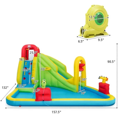 Costway Inflatable Water Slide Kids Bounce House W/480w Blower 7 Costway Inflatable Water Slide Kids Bounce House W/480w Blower - Image 7