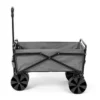Seina Collapsible Steel Frame Folding Utility Beach Wagon Cart, Gray (2 Pack)