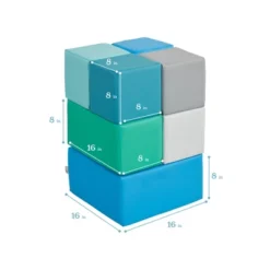 ECR4Kids Softzone Foam Big Building Blocks, Soft Play For Kids, Set Of 7