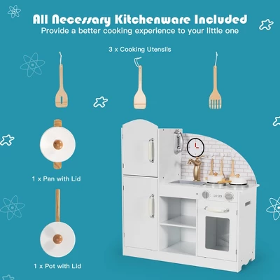 Costway Kids Kitchen Playset Pretend Play Cooking Set W/Vivid Faucet & Telephone 5 Costway Kids Kitchen Playset Pretend Play Cooking Set W/Vivid Faucet & Telephone - Image 5