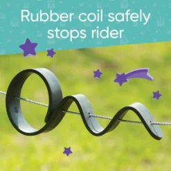 HearthSong 150-Foot Stainless Steel Blue Backyard Zipline Kit With Adjustable Seat, Non-Slip Handles, And Rubber Stopper -LITTLE TIKES Shop GUEST 33610507 a9b4 4682 9436 c4ea15a0fcaa