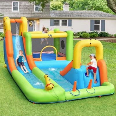 Costway Inflatable Water Slide Park Bounce House Climbing Wall 2 Costway Inflatable Water Slide Park Bounce House Climbing Wall - Image 2