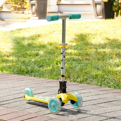 Aosom Kick Scooter For Kids, Foldable Children's Scooter With 3 Wheels, Adjustable Height, And Flashing LED For Boys And Girls 1 Aosom Kick Scooter For Kids, Foldable Children's Scooter With 3 Wheels, Adjustable Height, And Flashing LED For Boys And Girls