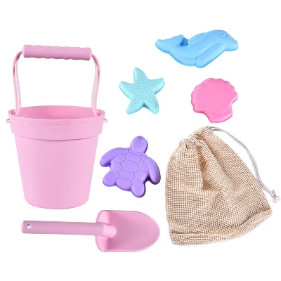 Link Ready! Set! Play! Silicone Beach & Pool Toy 7pc Set For Travel Easy To Clean Bucket Shovel 4 Sands Molds For Toddlers & Babies Carry Bag Included 6 Link Ready! Set! Play! Silicone Beach & Pool Toy 7pc Set For Travel Easy To Clean Bucket Shovel 4 Sands Molds For Toddlers & Babies Carry Bag Included - Image 6