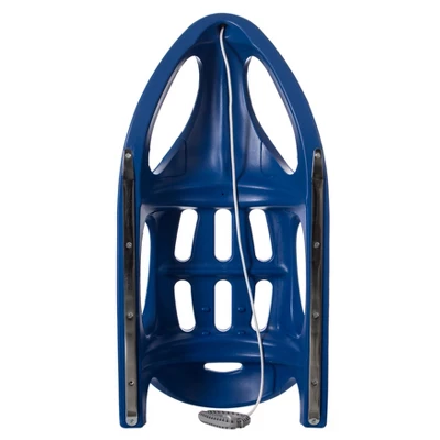 Outdoor Snow Sleigh Ice Sled Toy, Two Rider, Solid Hard Plastic With Pull Rope For Kids Over 5 Years, Blue 2 Outdoor Snow Sleigh Ice Sled Toy, Two Rider, Solid Hard Plastic With Pull Rope For Kids Over 5 Years, Blue - Image 2