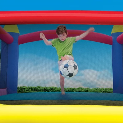 Banzai Slide N Fun Inflatable Slide And Bounce House With Oversized Entryway Slide, Soccer Net, Ball, And Included Motor Blower, Ages 3+ 2 Banzai Slide N Fun Inflatable Slide And Bounce House With Oversized Entryway Slide, Soccer Net, Ball, And Included Motor Blower, Ages 3+ - Image 2