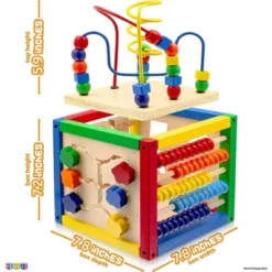 Wooden Activity Cube With Bead Maze, Shape Sorter, Abacus Counting Beads, Counting Numbers, Sliding Shapes - 5 In 1 - Play22Usa -LITTLE TIKES Shop GUEST 3658f61b ffa0 41d2 a039 a45744a548ba