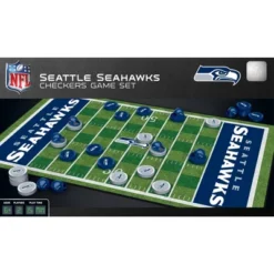 MasterPieces Officially Licensed NFL Seattle Seahawks Checkers Board Game For Families And Kids Ages 6 And Up