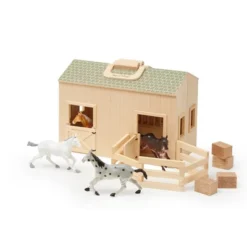 Melissa & Doug Fold And Go Wooden Horse Stable Dollhouse With Handle And Toy Horses (11 Pc) -LITTLE TIKES Shop GUEST 3855add2 fdd8 497e ac79 8405372dd230