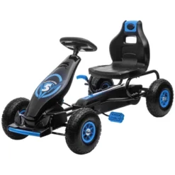 Aosom Ergonomic Pedal Go Kart Kids Ride-on Toy, Pedal Car With Tough, Wear-Resistant Tread, Go Cart Kids Car For Boys & Girls, Ages 5-12, Blue -LITTLE TIKES Shop GUEST 3898b7b3 ab8f 48bf b23d 843d273deb22