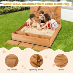 Costway Wooden Sandbox W/ Sand Wall & Cover & Bottom Liner For Kids Outdoor 12 Costway Wooden Sandbox W/ Sand Wall & Cover & Bottom Liner For Kids Outdoor -LITTLE TIKES Shop GUEST 39ea769b 4493 4120 b715 3567419fe505