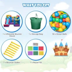 Costway 5-In-1 Inflatable Bounce Castle With Basketball Rim & Climbing Wall -LITTLE TIKES Shop GUEST 3a03ddd5 a6b5 49bb b7ad 035238f0fc74