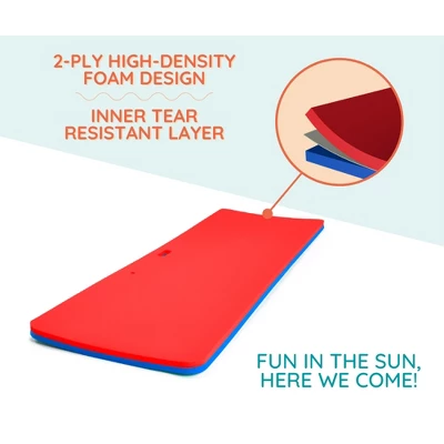 Floatation IQ Personal Floating Oasis 72 X 25 Inch Water Pool Lake Foam Lounger Play Pad Mat, Blue/Red 2 Floatation IQ Personal Floating Oasis 72 X 25 Inch Water Pool Lake Foam Lounger Play Pad Mat, Blue/Red - Image 2