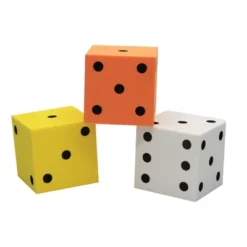 Koplow Games Foam Spot Dice, 2", Assorted Colors, Bag Of 36