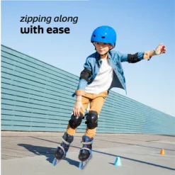 New Bounce Roller Skates For Kids, 4 Wheel Inline Roller Blades, Adjustable