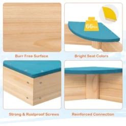 Costway Outdoor Wooden Sandbox With Seats Backyard Bottomless Sandpit For Kids Aged 3+ -LITTLE TIKES Shop GUEST 3c796c33 0cb1 4a12 8f48 c059a5ffdd7d