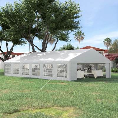 Outsunny 23' X 39' Party Tent & Carport With Removable Sidewalls And Windows, White Tents For Parties, Wedding And Outdoor Events 2 Outsunny 23' X 39' Party Tent & Carport With Removable Sidewalls And Windows, White Tents For Parties, Wedding And Outdoor Events - Image 2