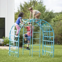 HearthSong Giant Climbing Wave With Powder-Coated Steel Frame And Polyester Webbing Play Space For Multiple Kids