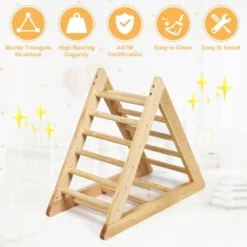 Costway Wooden Climbing Pikler Triangle With Climbing Ladder For Toddler Step Training -LITTLE TIKES Shop GUEST 3e581f0b ff9e 4932 b11f f5ea1f4acfda 1
